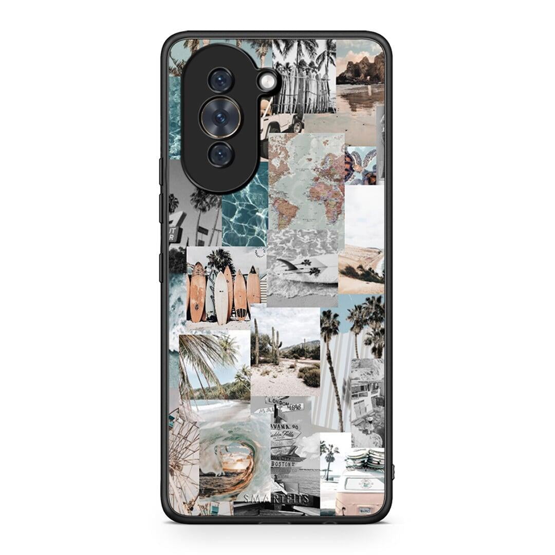 Huawei Nova 10 Retro Beach Life Θήκη από τη Smartfits με σχέδιο στο πίσω μέρος και μαύρο περίβλημα | Smartphone case with colorful back and black bezels by Smartfits