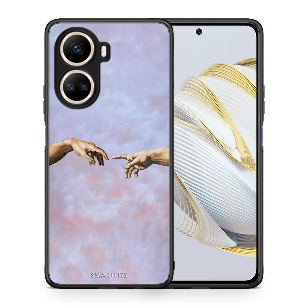 Θήκη Huawei Nova 10 SE Adam Hand από τη Smartfits με σχέδιο στο πίσω μέρος και μαύρο περίβλημα | Huawei Nova 10 SE Adam Hand Case with Colorful Back and Black Bezels