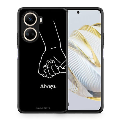 Θήκη Huawei Nova 10 SE Always & Forever 1 από τη Smartfits με σχέδιο στο πίσω μέρος και μαύρο περίβλημα | Huawei Nova 10 SE Always & Forever 1 Case with Colorful Back and Black Bezels