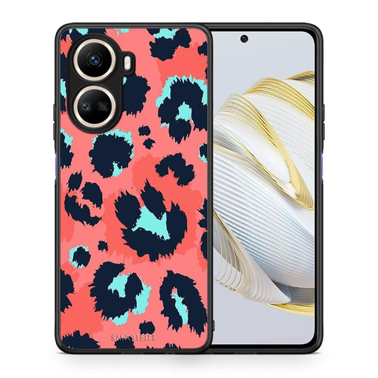 Θήκη Huawei Nova 10 SE Animal Pink Leopard από τη Smartfits με σχέδιο στο πίσω μέρος και μαύρο περίβλημα | Huawei Nova 10 SE Animal Pink Leopard Case with Colorful Back and Black Bezels