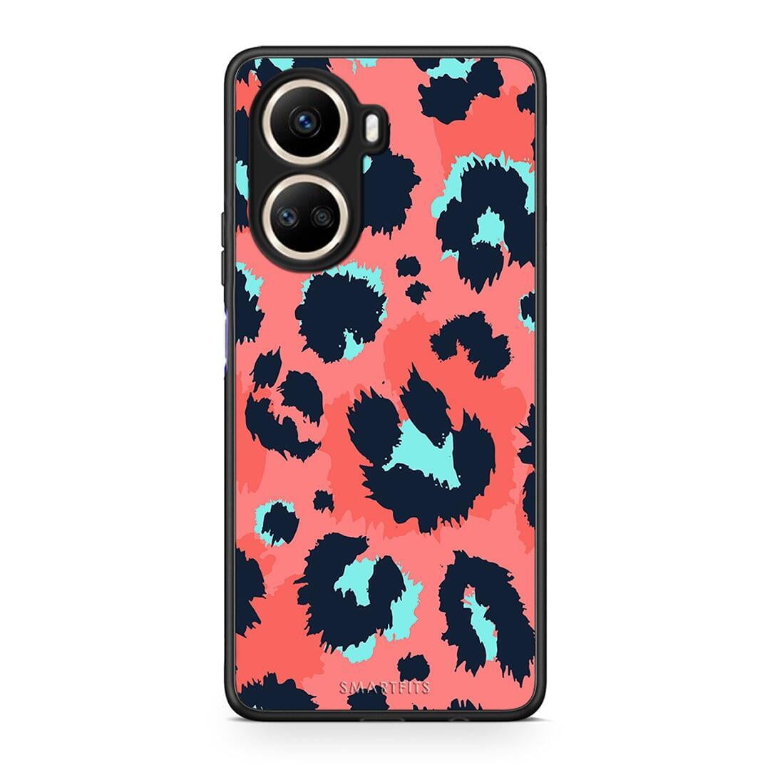 Θήκη Huawei Nova 10 SE Animal Pink Leopard από τη Smartfits με σχέδιο στο πίσω μέρος και μαύρο περίβλημα | Huawei Nova 10 SE Animal Pink Leopard Case with Colorful Back and Black Bezels
