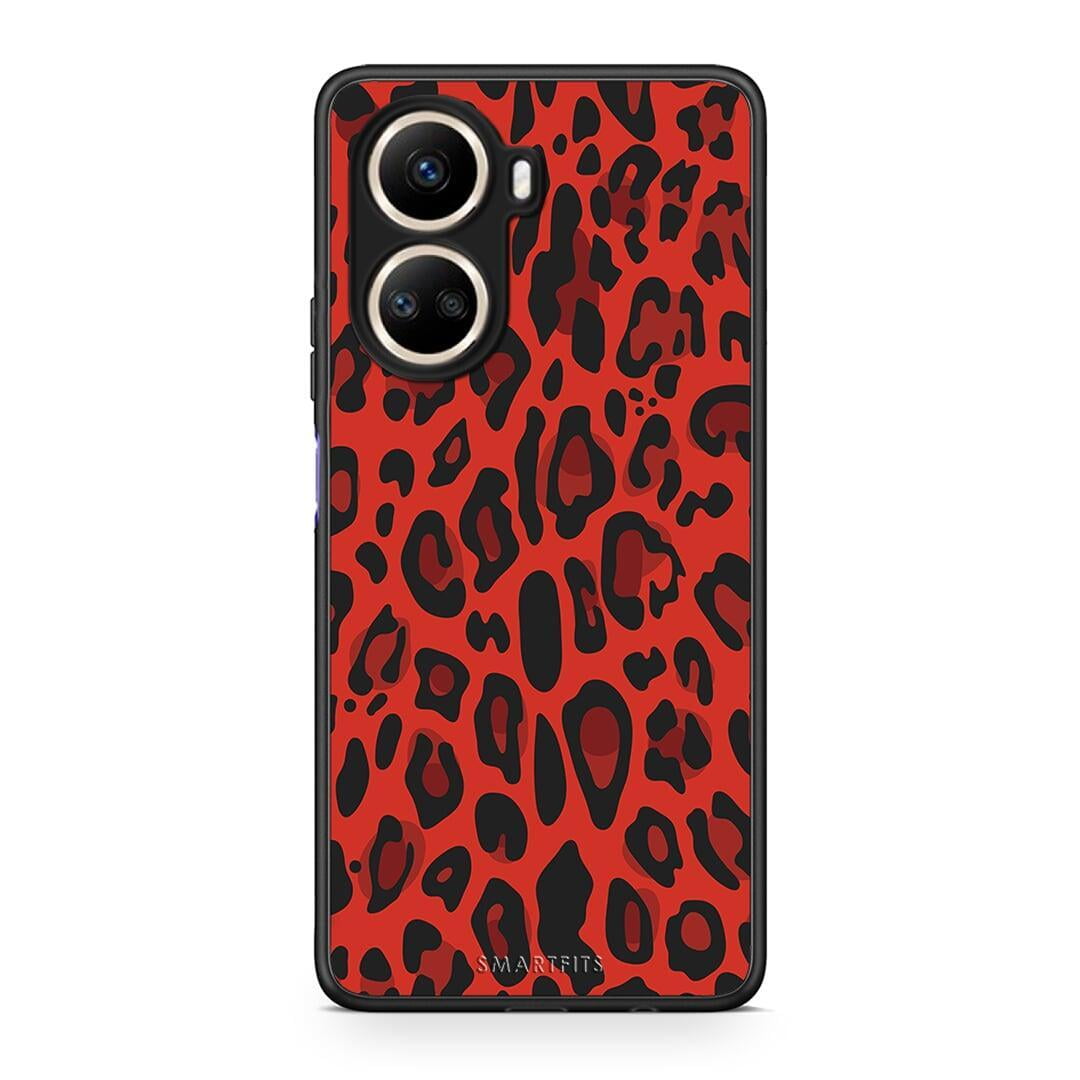 Θήκη Huawei Nova 10 SE Animal Red Leopard από τη Smartfits με σχέδιο στο πίσω μέρος και μαύρο περίβλημα | Huawei Nova 10 SE Animal Red Leopard Case with Colorful Back and Black Bezels