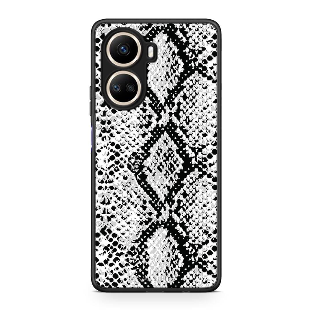 Θήκη Huawei Nova 10 SE Animal White Snake από τη Smartfits με σχέδιο στο πίσω μέρος και μαύρο περίβλημα | Huawei Nova 10 SE Animal White Snake Case with Colorful Back and Black Bezels