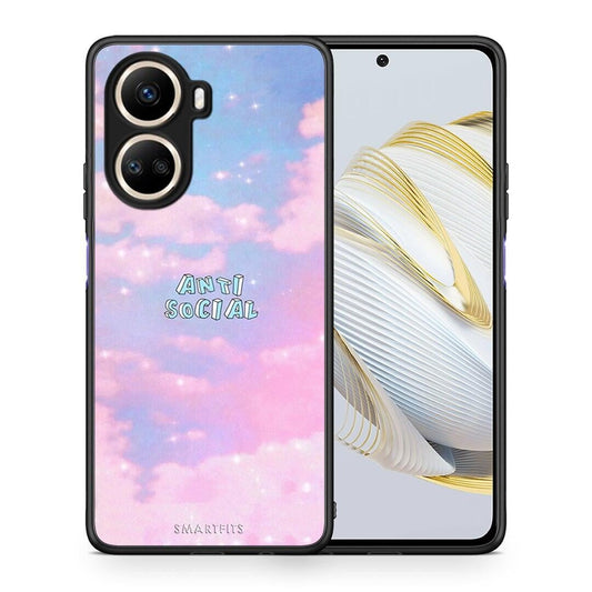 Θήκη Huawei Nova 10 SE Anti Social από τη Smartfits με σχέδιο στο πίσω μέρος και μαύρο περίβλημα | Huawei Nova 10 SE Anti Social Case with Colorful Back and Black Bezels