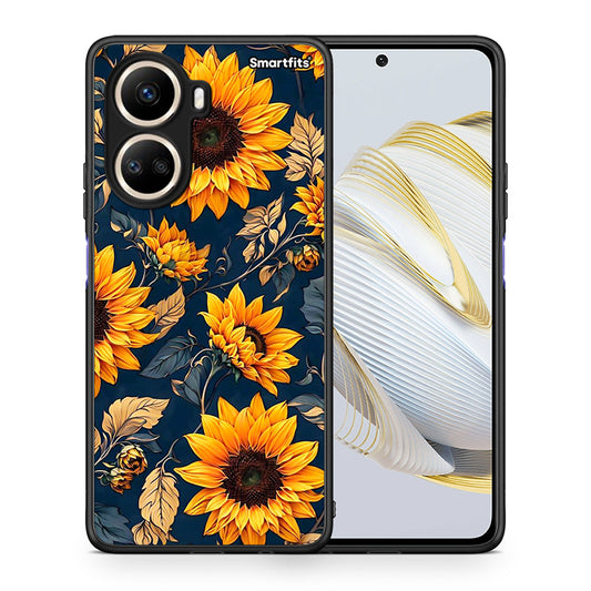 Θήκη Huawei Nova 10 SE Autumn Sunflowers από τη Smartfits με σχέδιο στο πίσω μέρος και μαύρο περίβλημα | Huawei Nova 10 SE Autumn Sunflowers Case with Colorful Back and Black Bezels