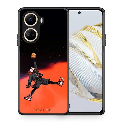Θήκη Huawei Nova 10 SE Basketball Hero από τη Smartfits με σχέδιο στο πίσω μέρος και μαύρο περίβλημα | Huawei Nova 10 SE Basketball Hero Case with Colorful Back and Black Bezels