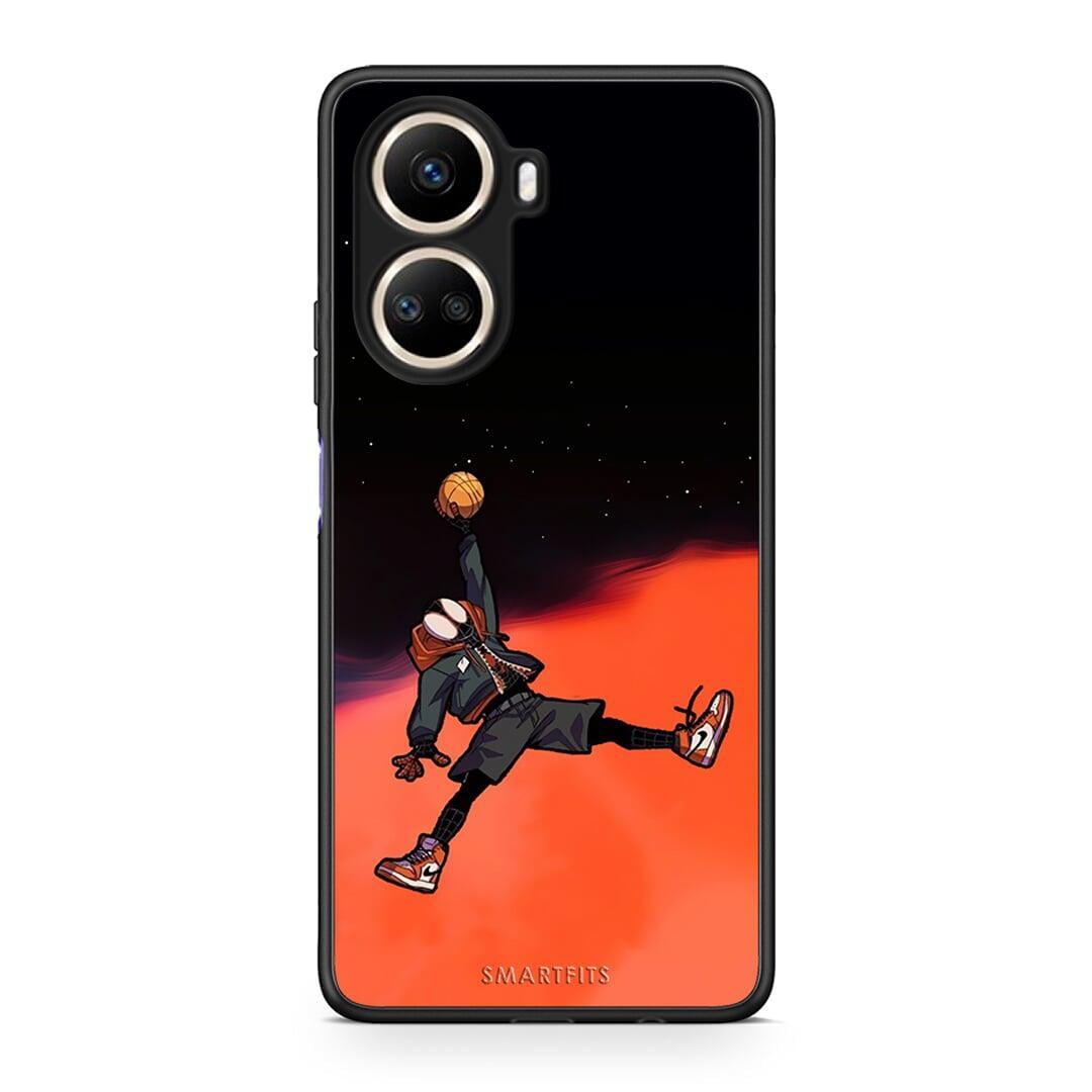 Θήκη Huawei Nova 10 SE Basketball Hero από τη Smartfits με σχέδιο στο πίσω μέρος και μαύρο περίβλημα | Huawei Nova 10 SE Basketball Hero Case with Colorful Back and Black Bezels