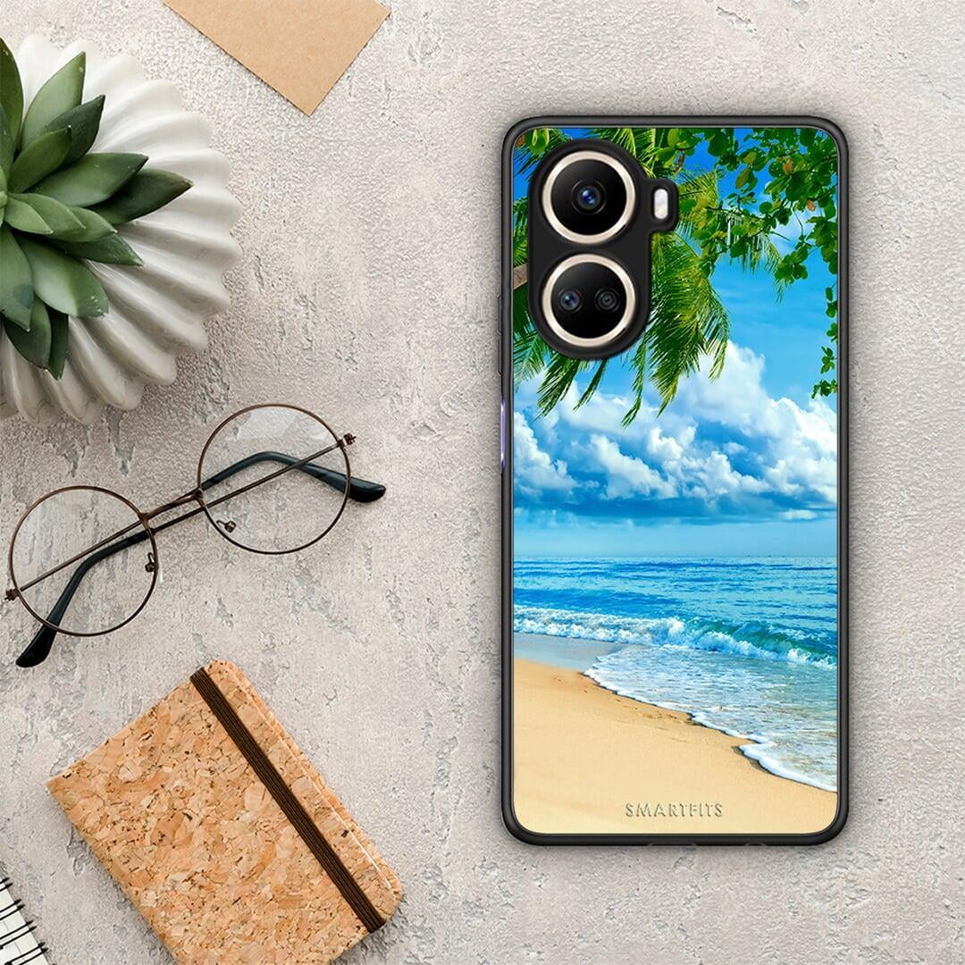 Θήκη Huawei Nova 10 SE Beautiful Beach από τη Smartfits με σχέδιο στο πίσω μέρος και μαύρο περίβλημα | Huawei Nova 10 SE Beautiful Beach Case with Colorful Back and Black Bezels