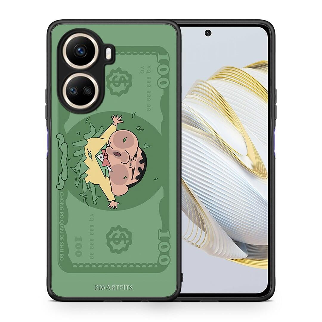 Θήκη Huawei Nova 10 SE Big Money από τη Smartfits με σχέδιο στο πίσω μέρος και μαύρο περίβλημα | Huawei Nova 10 SE Big Money Case with Colorful Back and Black Bezels