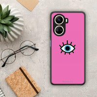 Thumbnail for Θήκη Huawei Nova 10 SE Blue Eye Pink από τη Smartfits με σχέδιο στο πίσω μέρος και μαύρο περίβλημα | Huawei Nova 10 SE Blue Eye Pink Case with Colorful Back and Black Bezels