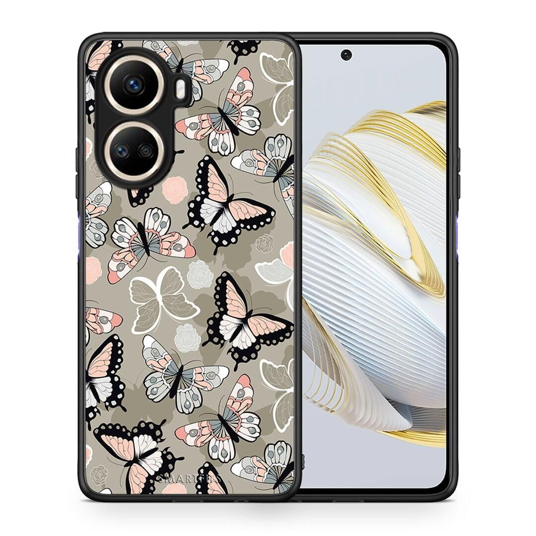 Θήκη Huawei Nova 10 SE Boho Butterflies από τη Smartfits με σχέδιο στο πίσω μέρος και μαύρο περίβλημα | Huawei Nova 10 SE Boho Butterflies Case with Colorful Back and Black Bezels