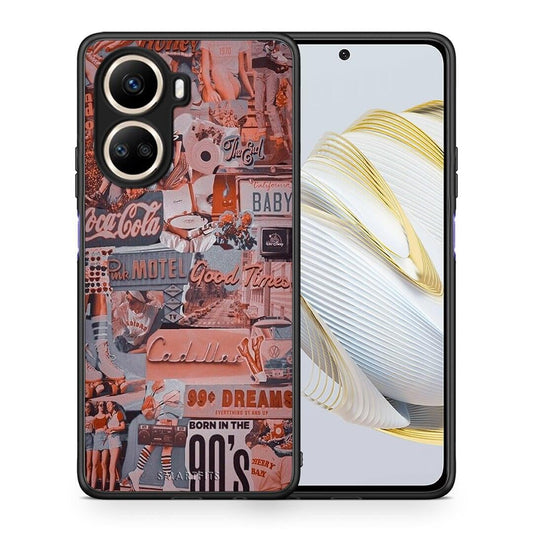 Θήκη Huawei Nova 10 SE Born In 90s από τη Smartfits με σχέδιο στο πίσω μέρος και μαύρο περίβλημα | Huawei Nova 10 SE Born In 90s Case with Colorful Back and Black Bezels
