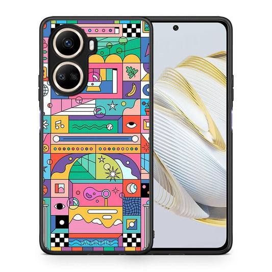 Θήκη Huawei Nova 10 SE Bubbles Soap από τη Smartfits με σχέδιο στο πίσω μέρος και μαύρο περίβλημα | Huawei Nova 10 SE Bubbles Soap Case with Colorful Back and Black Bezels