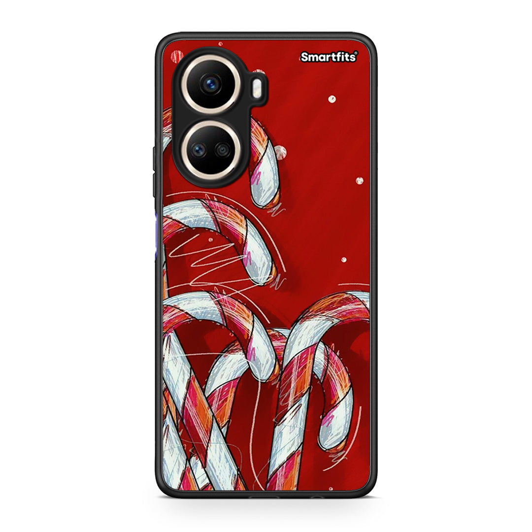 Θήκη Huawei Nova 10 SE Candy Cane από τη Smartfits με σχέδιο στο πίσω μέρος και μαύρο περίβλημα | Huawei Nova 10 SE Candy Cane Case with Colorful Back and Black Bezels