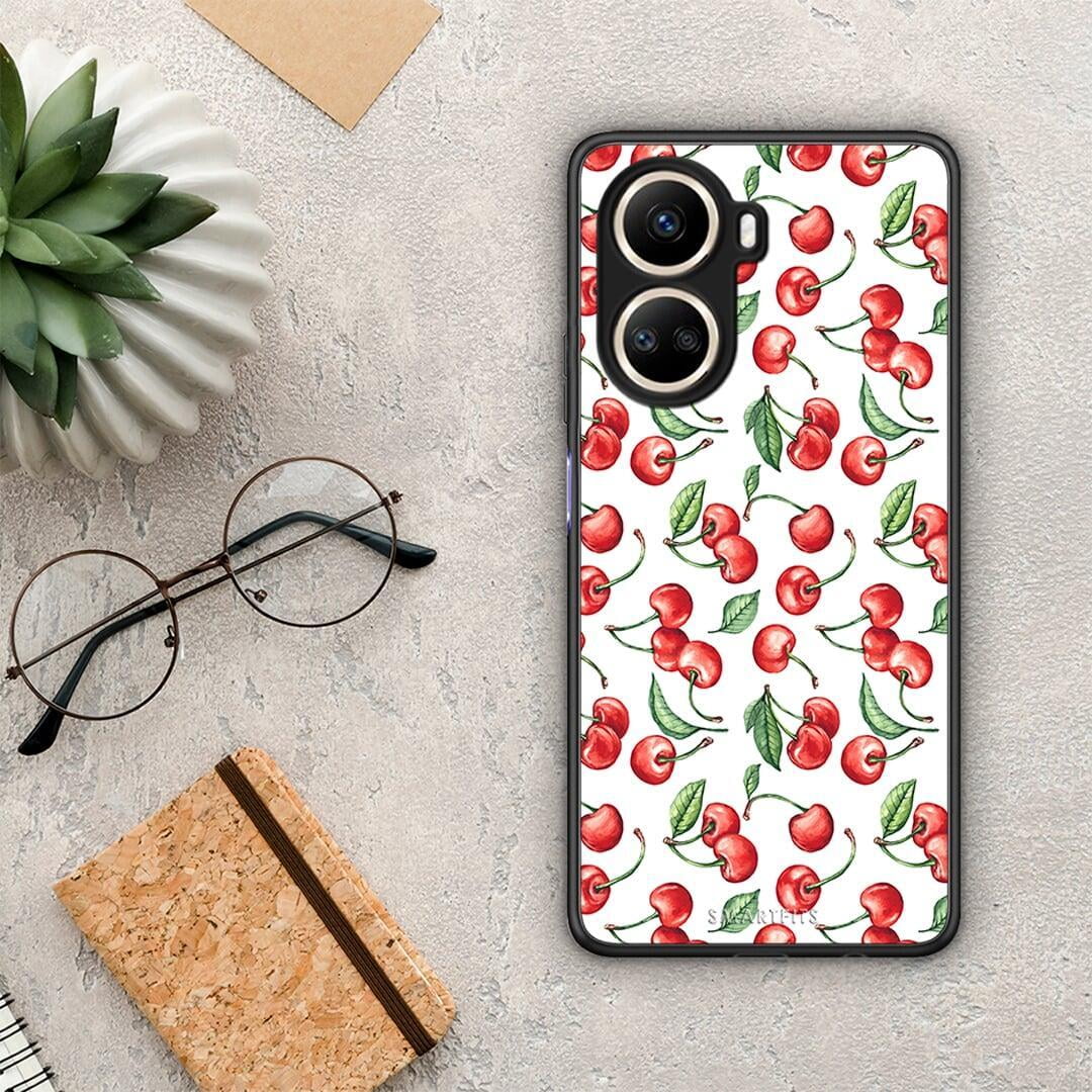 Θήκη Huawei Nova 10 SE Cherry Summer από τη Smartfits με σχέδιο στο πίσω μέρος και μαύρο περίβλημα | Huawei Nova 10 SE Cherry Summer Case with Colorful Back and Black Bezels