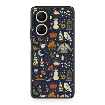 Θήκη Huawei Nova 10 SE Christmas Elements από τη Smartfits με σχέδιο στο πίσω μέρος και μαύρο περίβλημα | Huawei Nova 10 SE Christmas Elements Case with Colorful Back and Black Bezels