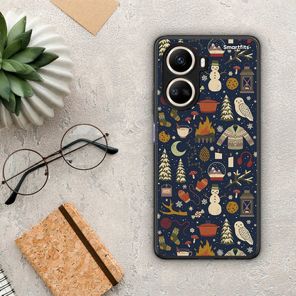 Θήκη Huawei Nova 10 SE Christmas Elements από τη Smartfits με σχέδιο στο πίσω μέρος και μαύρο περίβλημα | Huawei Nova 10 SE Christmas Elements Case with Colorful Back and Black Bezels