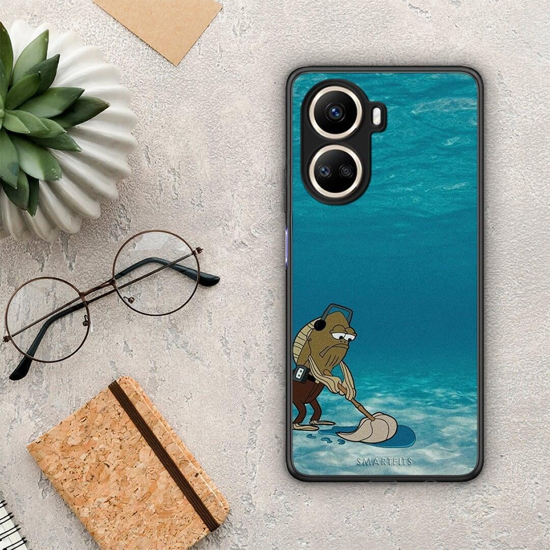 Θήκη Huawei Nova 10 SE Clean The Ocean από τη Smartfits με σχέδιο στο πίσω μέρος και μαύρο περίβλημα | Huawei Nova 10 SE Clean The Ocean Case with Colorful Back and Black Bezels