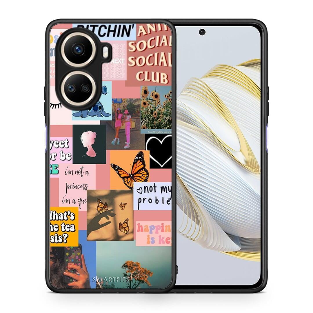 Θήκη Huawei Nova 10 SE Collage Bitchin από τη Smartfits με σχέδιο στο πίσω μέρος και μαύρο περίβλημα | Huawei Nova 10 SE Collage Bitchin Case with Colorful Back and Black Bezels