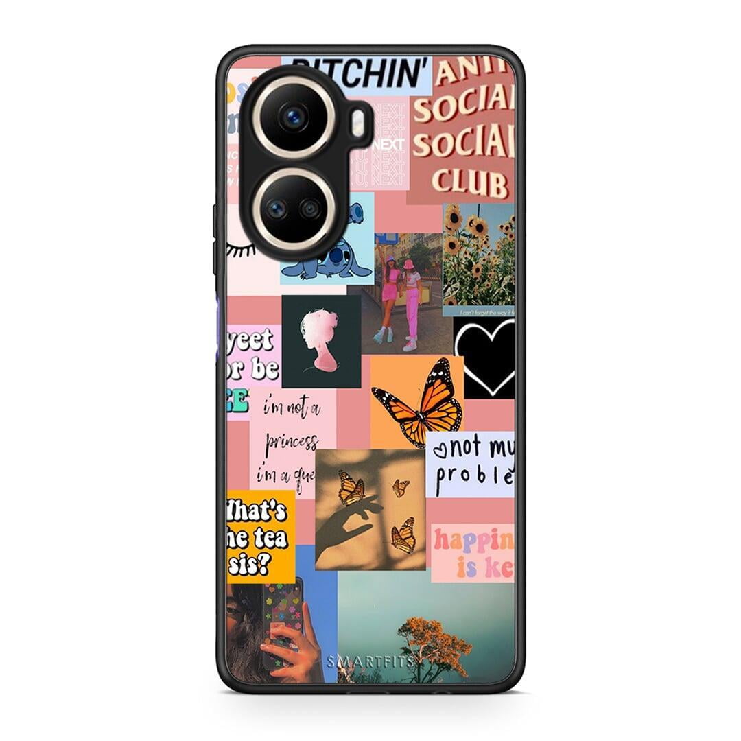Θήκη Huawei Nova 10 SE Collage Bitchin από τη Smartfits με σχέδιο στο πίσω μέρος και μαύρο περίβλημα | Huawei Nova 10 SE Collage Bitchin Case with Colorful Back and Black Bezels