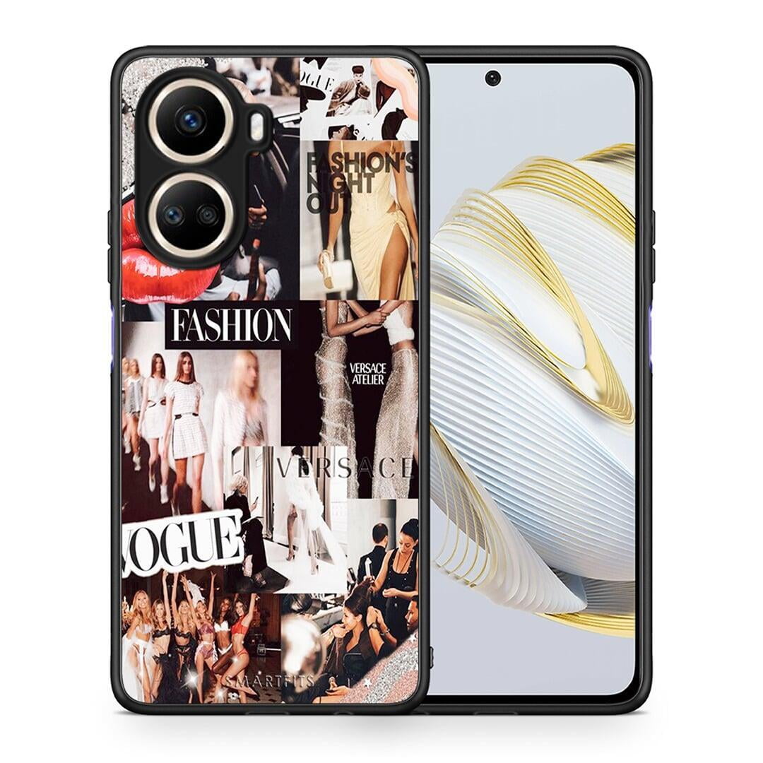 Θήκη Huawei Nova 10 SE Collage Fashion από τη Smartfits με σχέδιο στο πίσω μέρος και μαύρο περίβλημα | Huawei Nova 10 SE Collage Fashion Case with Colorful Back and Black Bezels