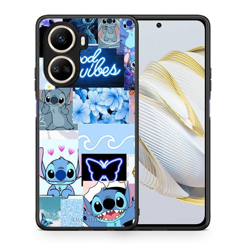 Θήκη Huawei Nova 10 SE Collage Good Vibes από τη Smartfits με σχέδιο στο πίσω μέρος και μαύρο περίβλημα | Huawei Nova 10 SE Collage Good Vibes Case with Colorful Back and Black Bezels