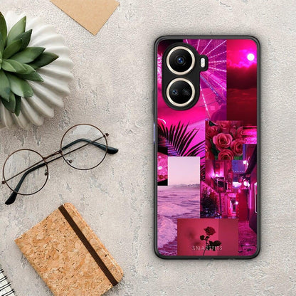 Θήκη Huawei Nova 10 SE Collage Red Roses από τη Smartfits με σχέδιο στο πίσω μέρος και μαύρο περίβλημα | Huawei Nova 10 SE Collage Red Roses Case with Colorful Back and Black Bezels