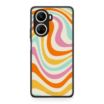 Θήκη Huawei Nova 10 SE Colourful Waves από τη Smartfits με σχέδιο στο πίσω μέρος και μαύρο περίβλημα | Huawei Nova 10 SE Colourful Waves Case with Colorful Back and Black Bezels