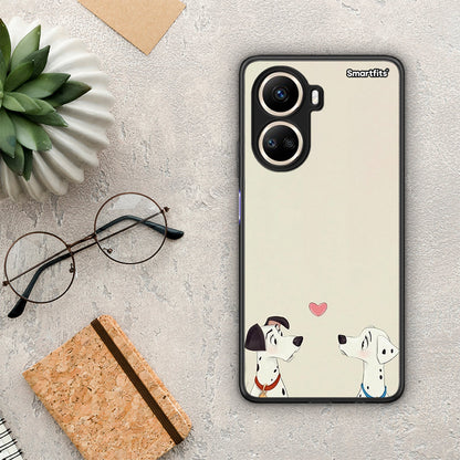 Θήκη Huawei Nova 10 SE Dalmatians Love από τη Smartfits με σχέδιο στο πίσω μέρος και μαύρο περίβλημα | Huawei Nova 10 SE Dalmatians Love Case with Colorful Back and Black Bezels