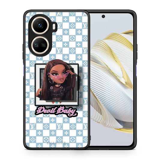 Θήκη Huawei Nova 10 SE Devil Baby από τη Smartfits με σχέδιο στο πίσω μέρος και μαύρο περίβλημα | Huawei Nova 10 SE Devil Baby Case with Colorful Back and Black Bezels