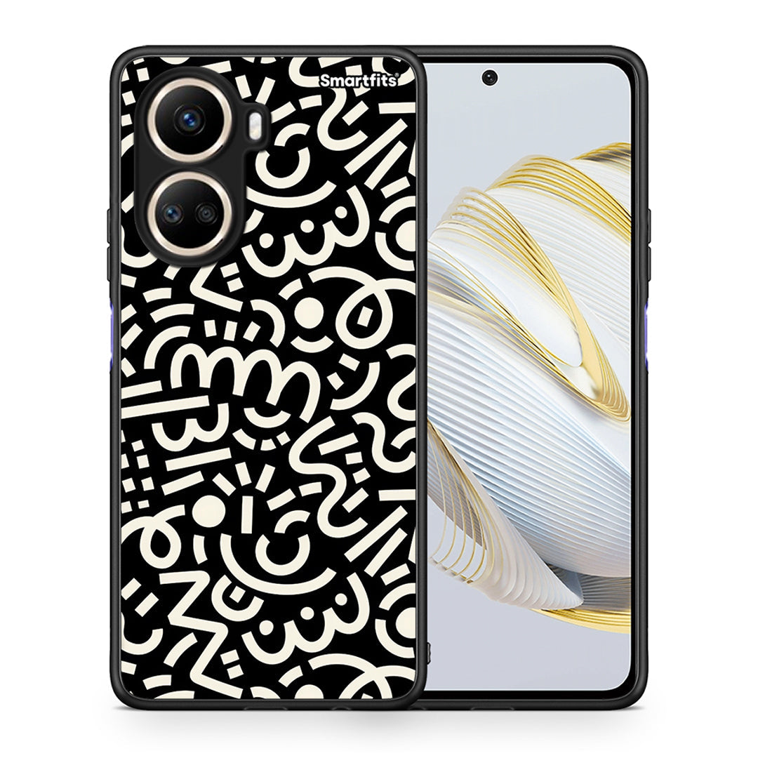 Θήκη Huawei Nova 10 SE Doodle Art από τη Smartfits με σχέδιο στο πίσω μέρος και μαύρο περίβλημα | Huawei Nova 10 SE Doodle Art Case with Colorful Back and Black Bezels