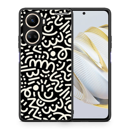 Θήκη Huawei Nova 10 SE Doodle Art από τη Smartfits με σχέδιο στο πίσω μέρος και μαύρο περίβλημα | Huawei Nova 10 SE Doodle Art Case with Colorful Back and Black Bezels