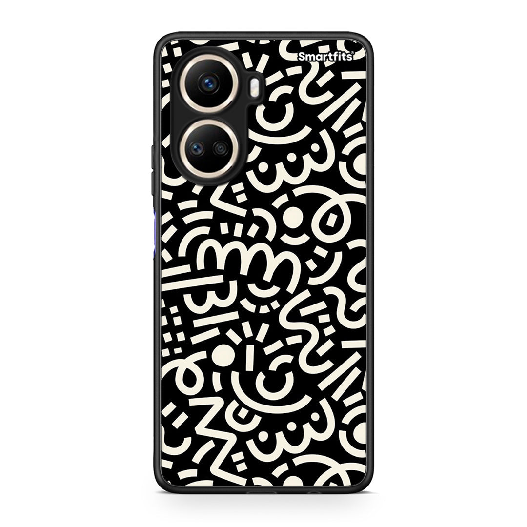 Θήκη Huawei Nova 10 SE Doodle Art από τη Smartfits με σχέδιο στο πίσω μέρος και μαύρο περίβλημα | Huawei Nova 10 SE Doodle Art Case with Colorful Back and Black Bezels