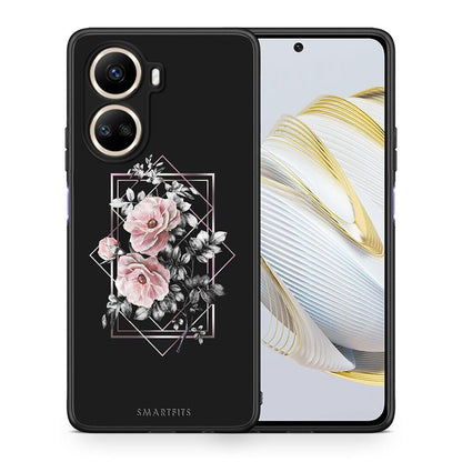Θήκη Huawei Nova 10 SE Flower Frame από τη Smartfits με σχέδιο στο πίσω μέρος και μαύρο περίβλημα | Huawei Nova 10 SE Flower Frame Case with Colorful Back and Black Bezels