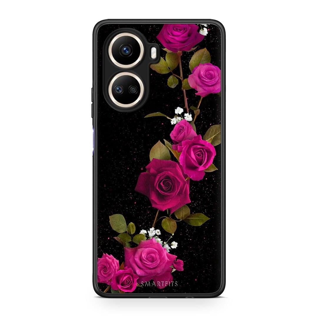Θήκη Huawei Nova 10 SE Flower Red Roses από τη Smartfits με σχέδιο στο πίσω μέρος και μαύρο περίβλημα | Huawei Nova 10 SE Flower Red Roses Case with Colorful Back and Black Bezels