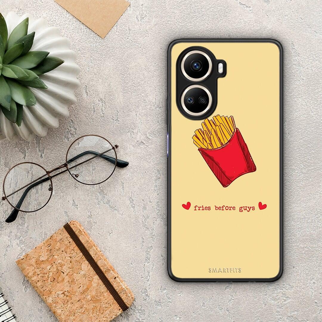 Θήκη Huawei Nova 10 SE Fries Before Guys από τη Smartfits με σχέδιο στο πίσω μέρος και μαύρο περίβλημα | Huawei Nova 10 SE Fries Before Guys Case with Colorful Back and Black Bezels