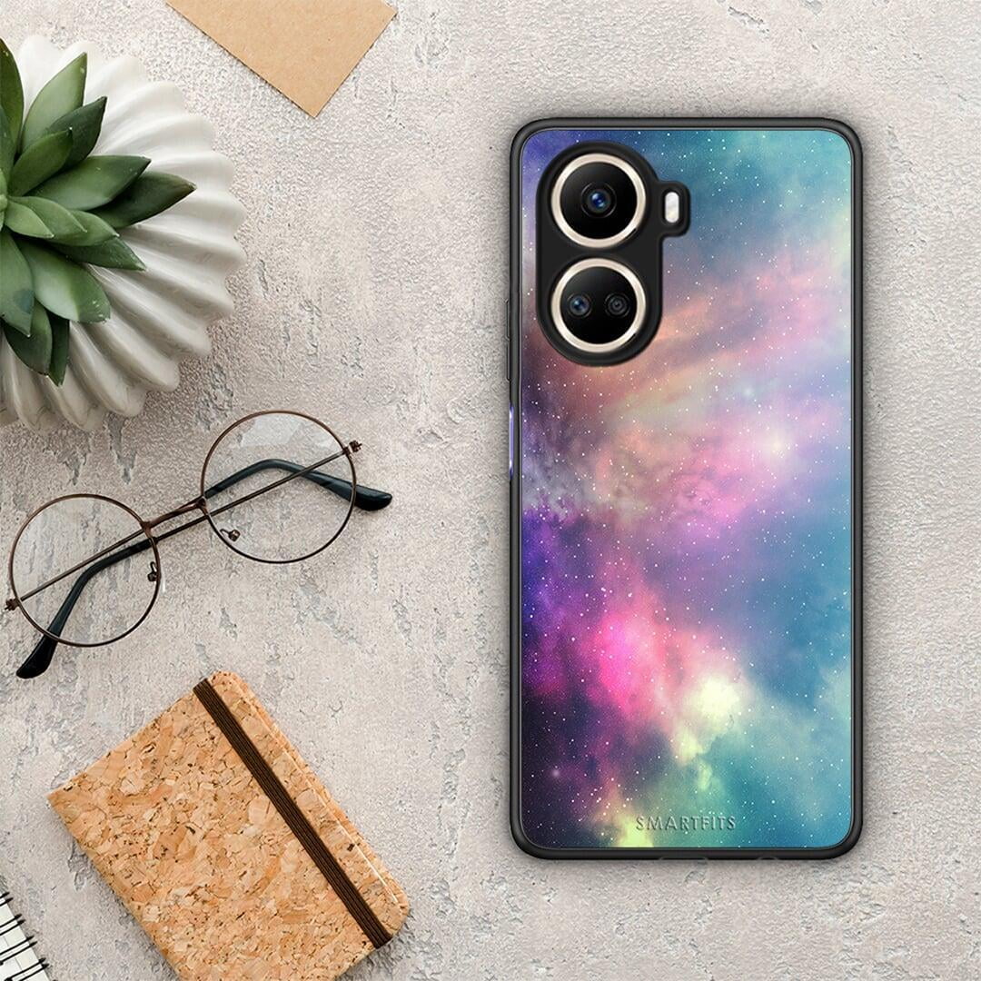 Θήκη Huawei Nova 10 SE Galactic Rainbow από τη Smartfits με σχέδιο στο πίσω μέρος και μαύρο περίβλημα | Huawei Nova 10 SE Galactic Rainbow Case with Colorful Back and Black Bezels