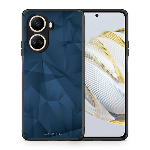 Θήκη Huawei Nova 10 SE Geometric Blue Abstract από τη Smartfits με σχέδιο στο πίσω μέρος και μαύρο περίβλημα | Huawei Nova 10 SE Geometric Blue Abstract Case with Colorful Back and Black Bezels