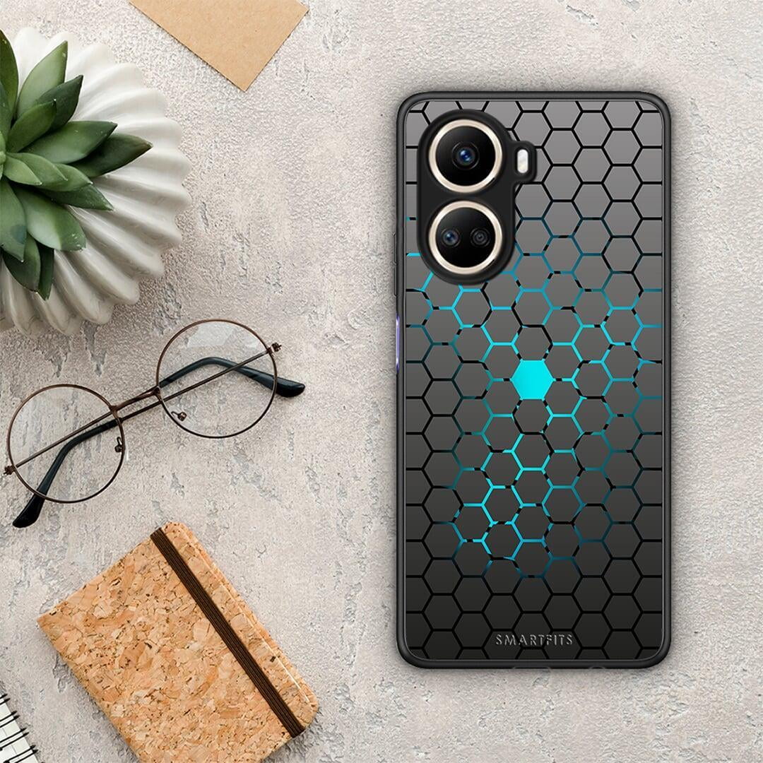 Θήκη Huawei Nova 10 SE Geometric Hexagonal από τη Smartfits με σχέδιο στο πίσω μέρος και μαύρο περίβλημα | Huawei Nova 10 SE Geometric Hexagonal Case with Colorful Back and Black Bezels