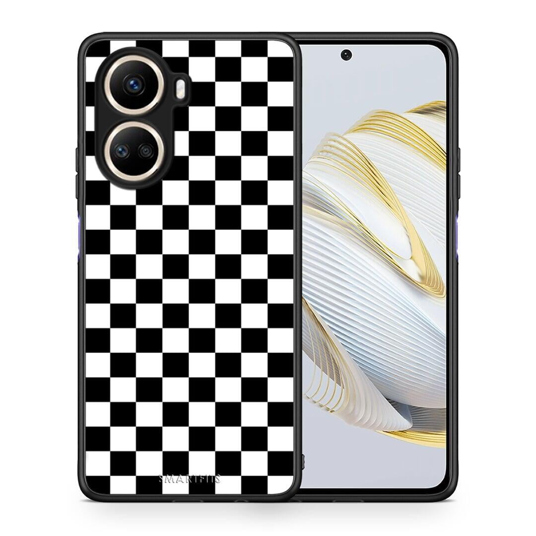 Θήκη Huawei Nova 10 SE Geometric Squares από τη Smartfits με σχέδιο στο πίσω μέρος και μαύρο περίβλημα | Huawei Nova 10 SE Geometric Squares Case with Colorful Back and Black Bezels