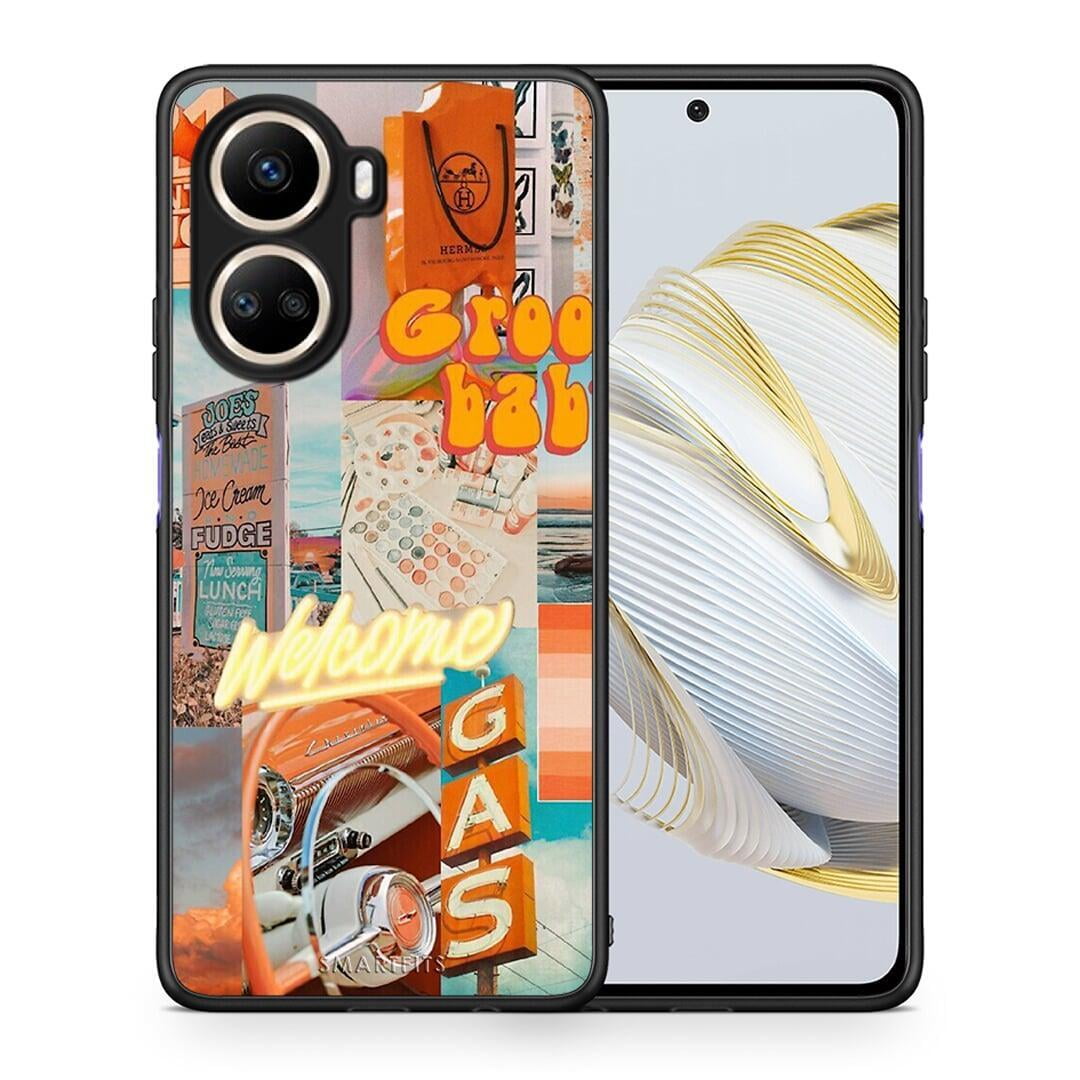 Θήκη Huawei Nova 10 SE Groovy Babe από τη Smartfits με σχέδιο στο πίσω μέρος και μαύρο περίβλημα | Huawei Nova 10 SE Groovy Babe Case with Colorful Back and Black Bezels