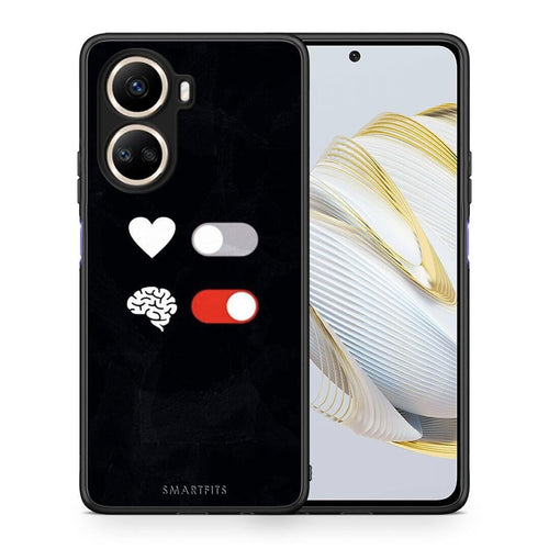 Θήκη Huawei Nova 10 SE Heart Vs Brain από τη Smartfits με σχέδιο στο πίσω μέρος και μαύρο περίβλημα | Huawei Nova 10 SE Heart Vs Brain Case with Colorful Back and Black Bezels