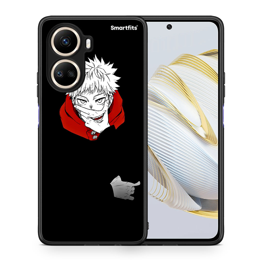 Θήκη Huawei Nova 10 SE Itadori Anime από τη Smartfits με σχέδιο στο πίσω μέρος και μαύρο περίβλημα | Huawei Nova 10 SE Itadori Anime Case with Colorful Back and Black Bezels