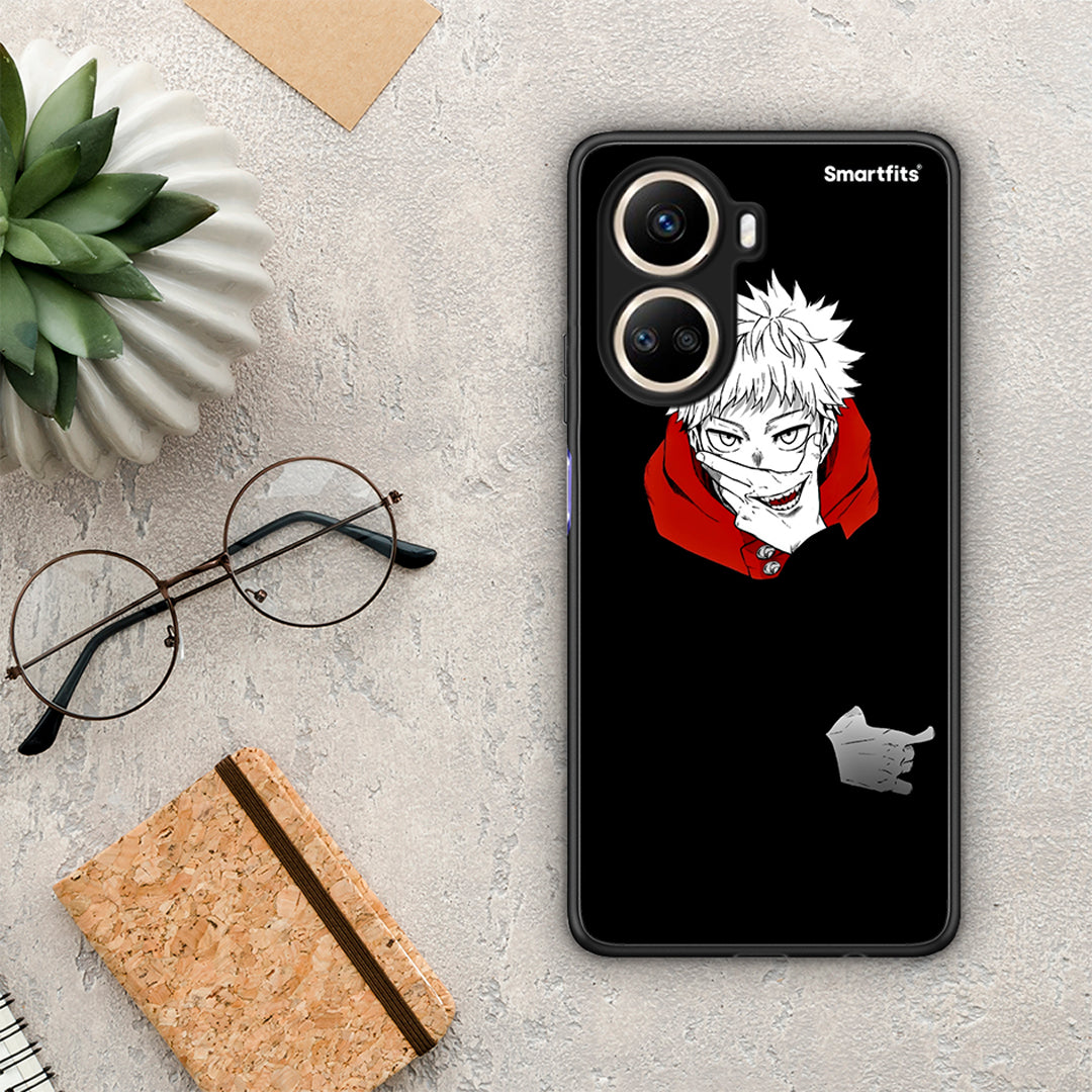 Θήκη Huawei Nova 10 SE Itadori Anime από τη Smartfits με σχέδιο στο πίσω μέρος και μαύρο περίβλημα | Huawei Nova 10 SE Itadori Anime Case with Colorful Back and Black Bezels