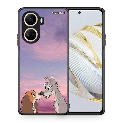 Θήκη Huawei Nova 10 SE Lady And Tramp από τη Smartfits με σχέδιο στο πίσω μέρος και μαύρο περίβλημα | Huawei Nova 10 SE Lady And Tramp Case with Colorful Back and Black Bezels