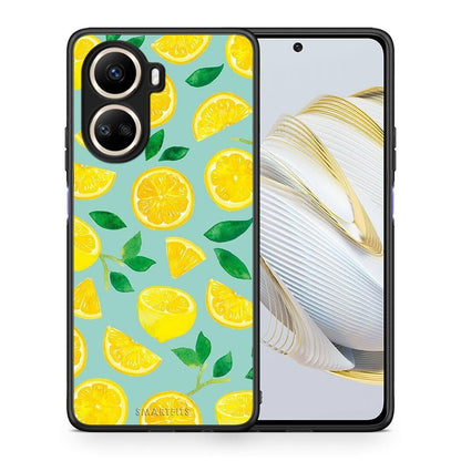 Θήκη Huawei Nova 10 SE Lemons από τη Smartfits με σχέδιο στο πίσω μέρος και μαύρο περίβλημα | Huawei Nova 10 SE Lemons Case with Colorful Back and Black Bezels