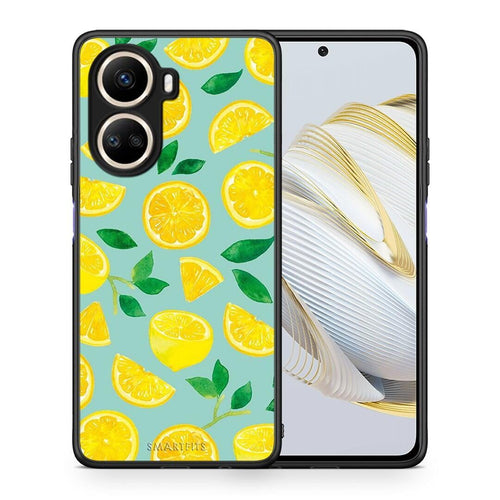 Θήκη Huawei Nova 10 SE Lemons από τη Smartfits με σχέδιο στο πίσω μέρος και μαύρο περίβλημα | Huawei Nova 10 SE Lemons Case with Colorful Back and Black Bezels