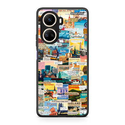 Θήκη Huawei Nova 10 SE Live To Travel από τη Smartfits με σχέδιο στο πίσω μέρος και μαύρο περίβλημα | Huawei Nova 10 SE Live To Travel Case with Colorful Back and Black Bezels