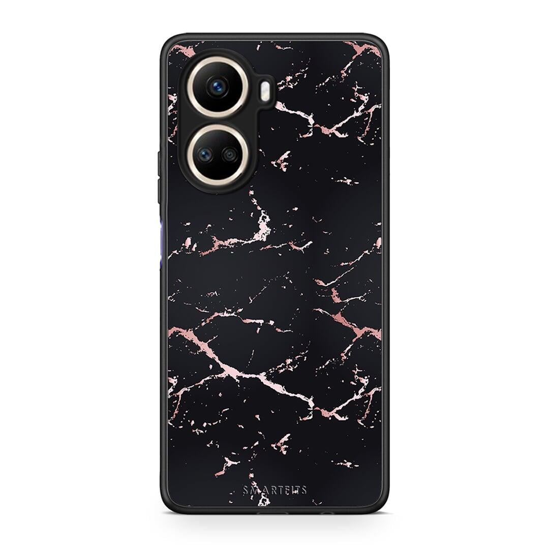 Θήκη Huawei Nova 10 SE Marble Black Rosegold από τη Smartfits με σχέδιο στο πίσω μέρος και μαύρο περίβλημα | Huawei Nova 10 SE Marble Black Rosegold Case with Colorful Back and Black Bezels