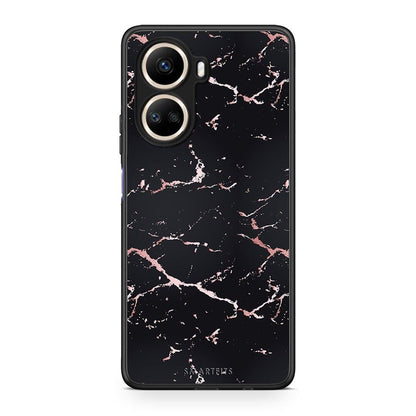 Θήκη Huawei Nova 10 SE Marble Black Rosegold από τη Smartfits με σχέδιο στο πίσω μέρος και μαύρο περίβλημα | Huawei Nova 10 SE Marble Black Rosegold Case with Colorful Back and Black Bezels